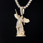 Large Saint Michael Pendant - Yellow Gold