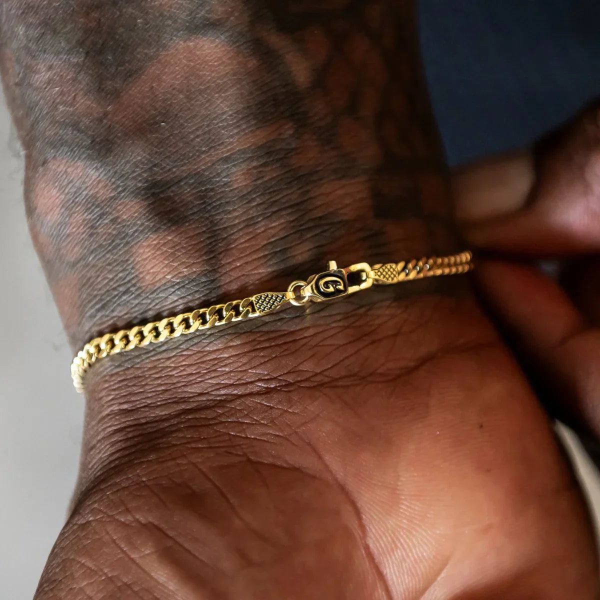 Micro Cuban Chain + Bracelet in Yellow Gold- 3mm