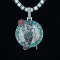 Boston Celtics Official NBA Primary Logo Pendant - White Gold