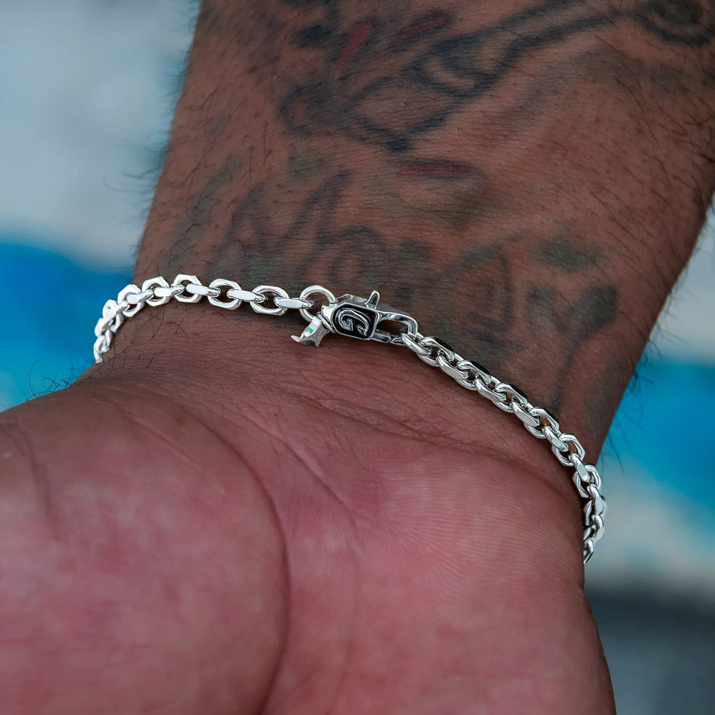 3.6MM Open Box Bracelet in White Gold