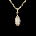 Football Clip On Pendant in Yellow Gold
