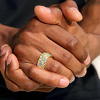 Multicolor Stacked Eternity Ring in Yellow Gold Vermeil