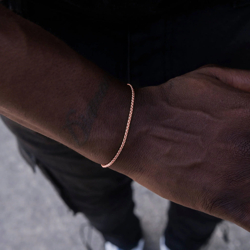 Palm Chain Bracelet in Rose Gold - 2mm