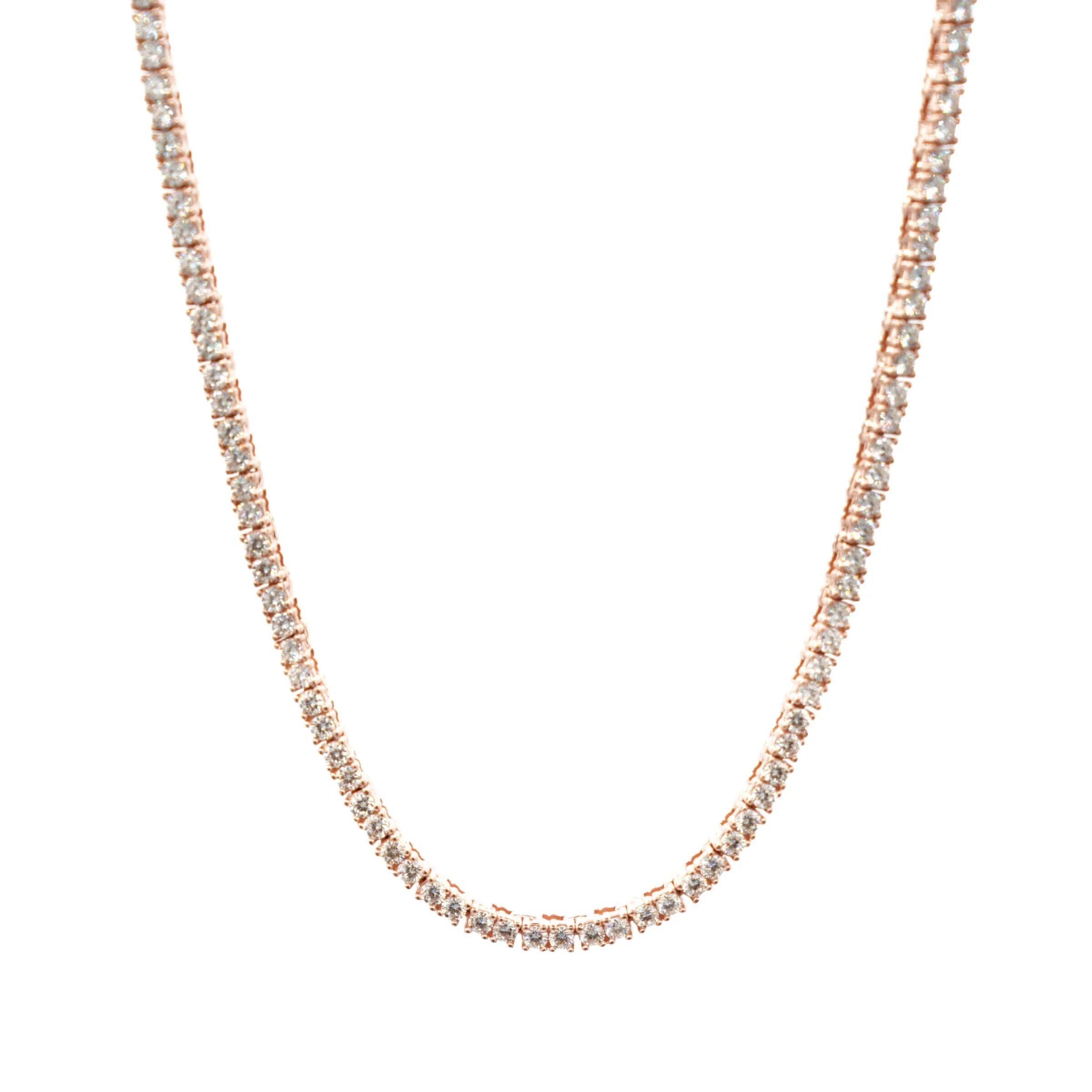 Men's Moissanite Diamond Tennis Chain in Rose Gold Vermeil - 2mm