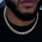 Diamond Cuban Link Chain in Yellow/Rose/White Gold- 12mm
