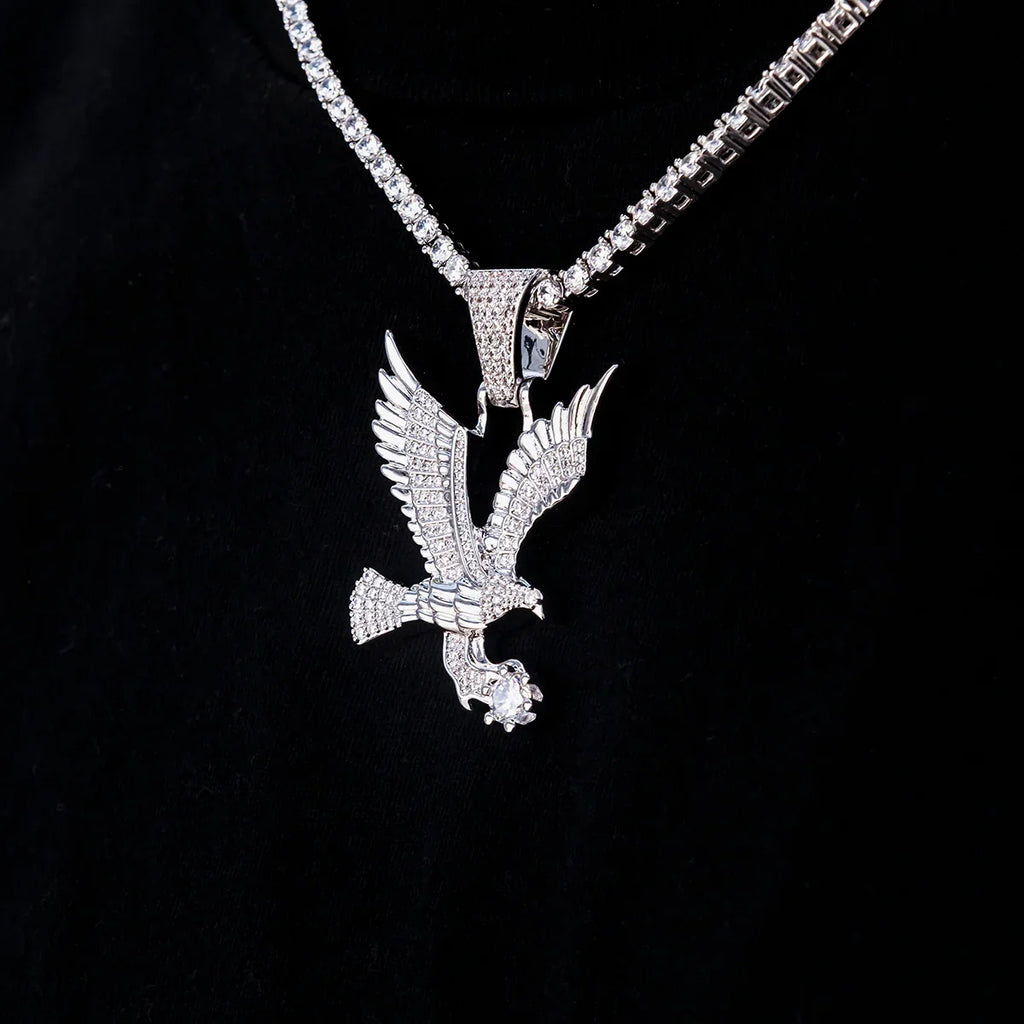 GLD Eagle Pendant in White Gold