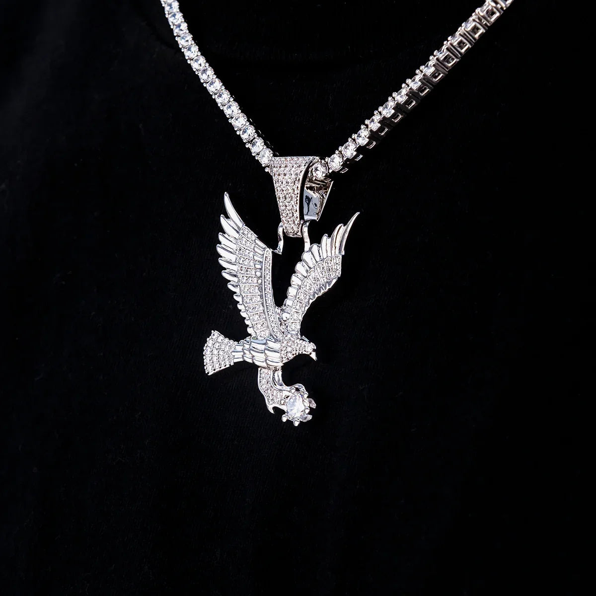 GLD Eagle Pendant in White Gold