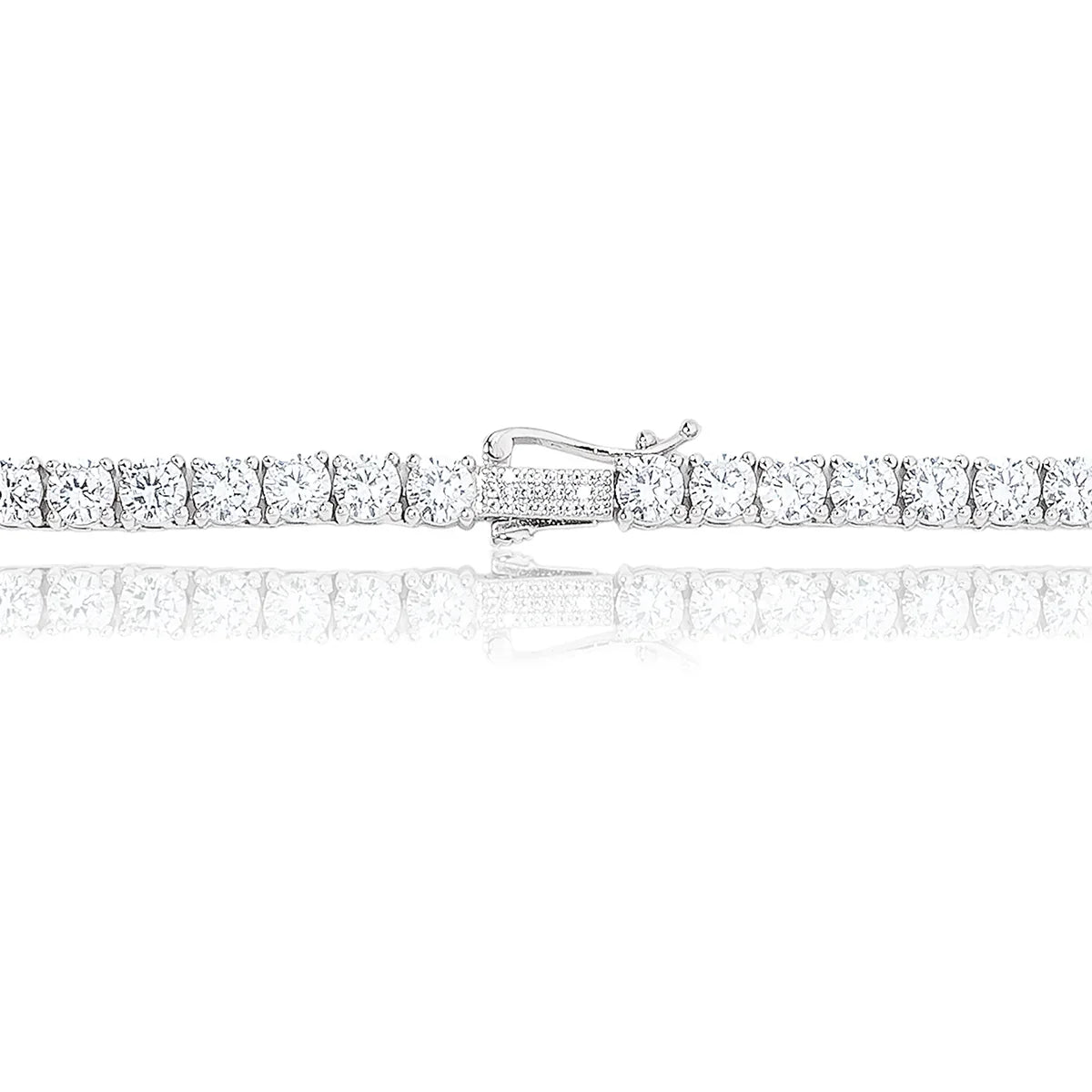 Diamond Tennis Chain in White Gold- 5mm