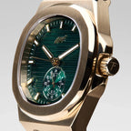 39MM Visionary Plain Case & Green Dial Watch - Yellow Gold