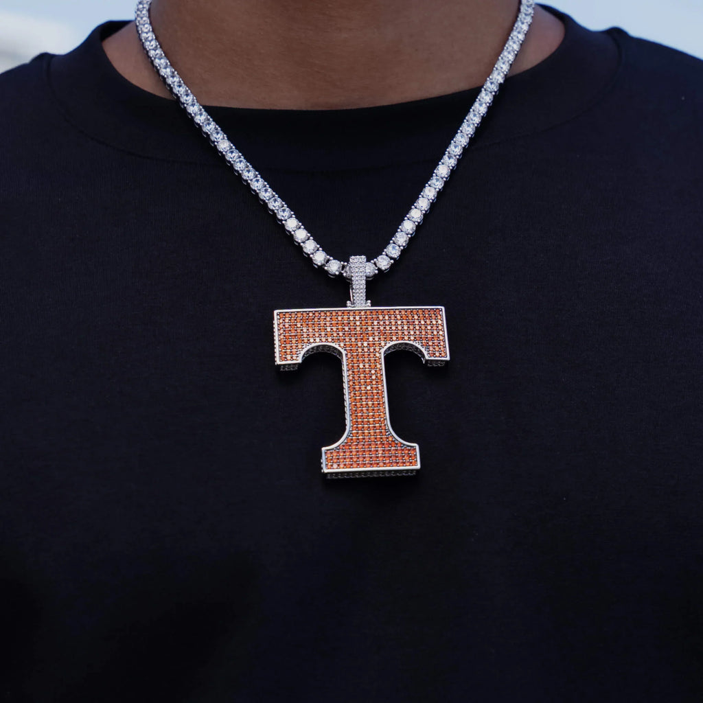 Large Tennessee Volunteers Logo Pendant in White Gold