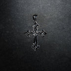 GLD X Bloody Osiris Large Cross Pendant in White Gold Vermeil