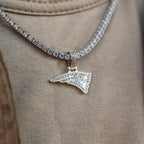 New England Patriots Official NFL Micro Logo Pendant - White Gold
