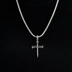 Nail Cross Pendant in White Gold