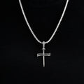 Nail Cross Pendant in White Gold