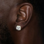 10mm Cushion Cut Earrings in Yellow Gold