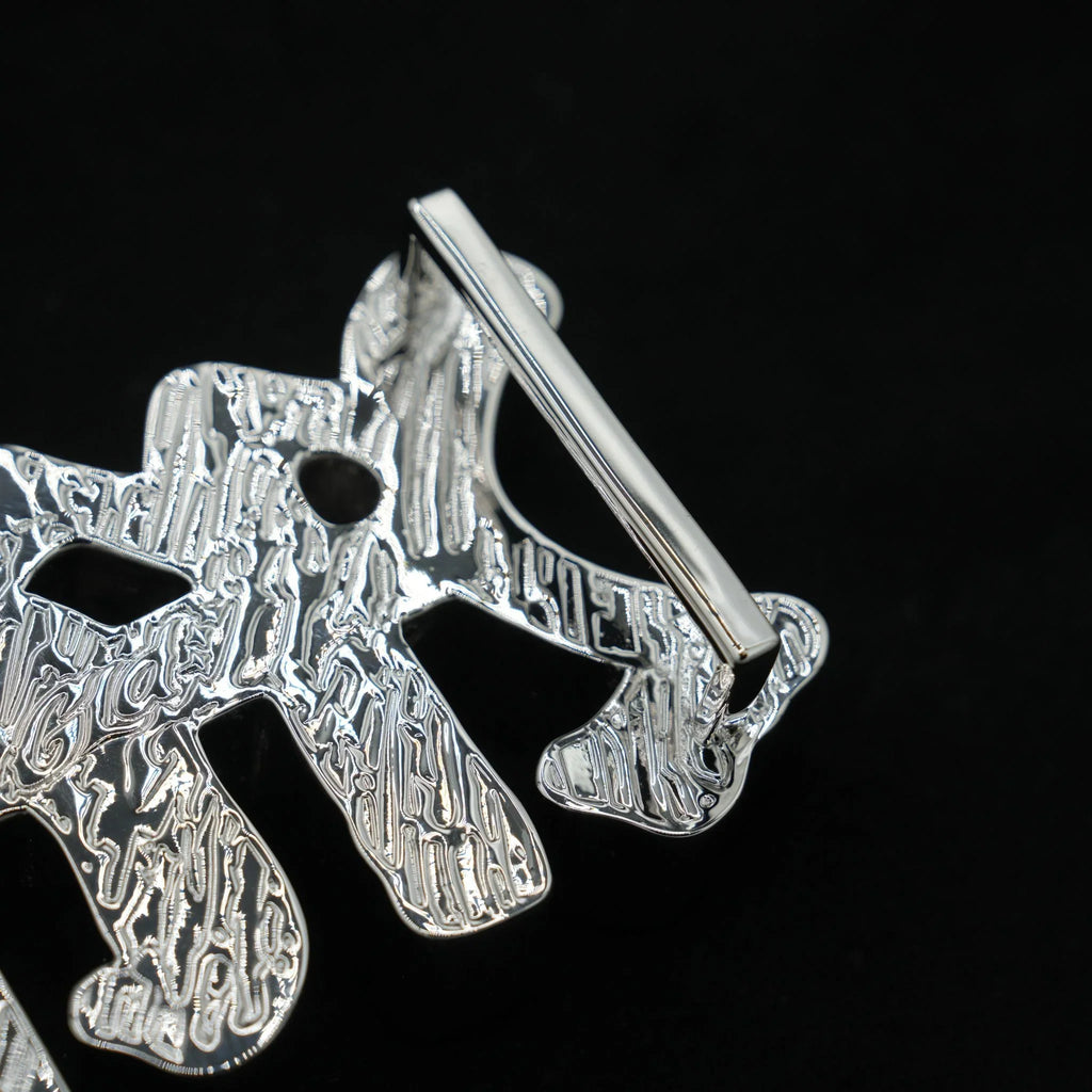 GLD X Bloody Osiris Moissanite MFM Belt Buckle Pendant in White Gold