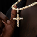 6mm Diamond Pave Snake Link Chain + Pendant Bundle in Yellow Gold