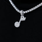 Utah Jazz Official NBA Micro Logo Pendant in White Gold