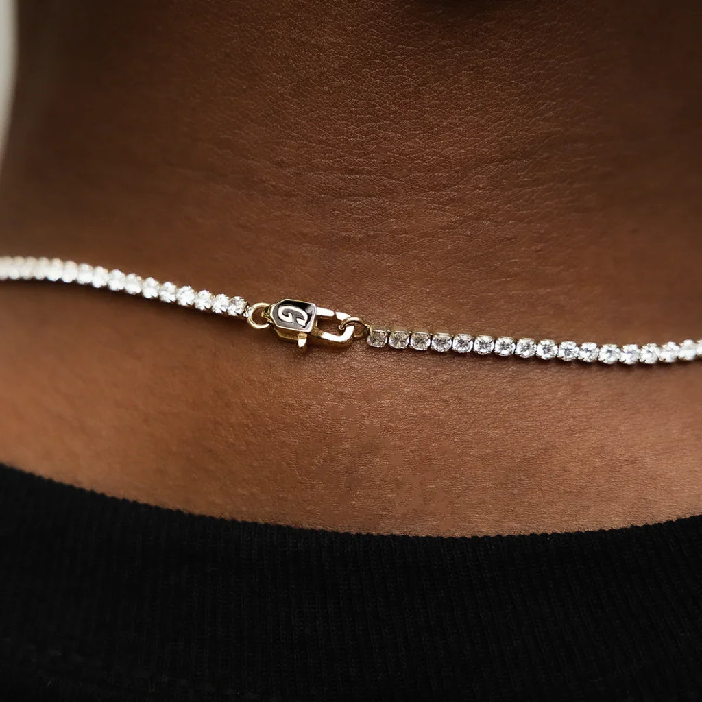 Micro Tennis Chain + Bracelet Bundle in Yellow Gold