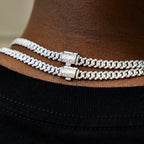 Micro Diamond Prong Chain + Bracelet Bundle in White Gold - 6mm