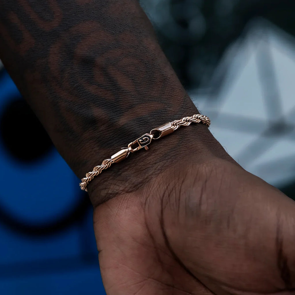 Rope Bracelet in Rose Gold- 4mm