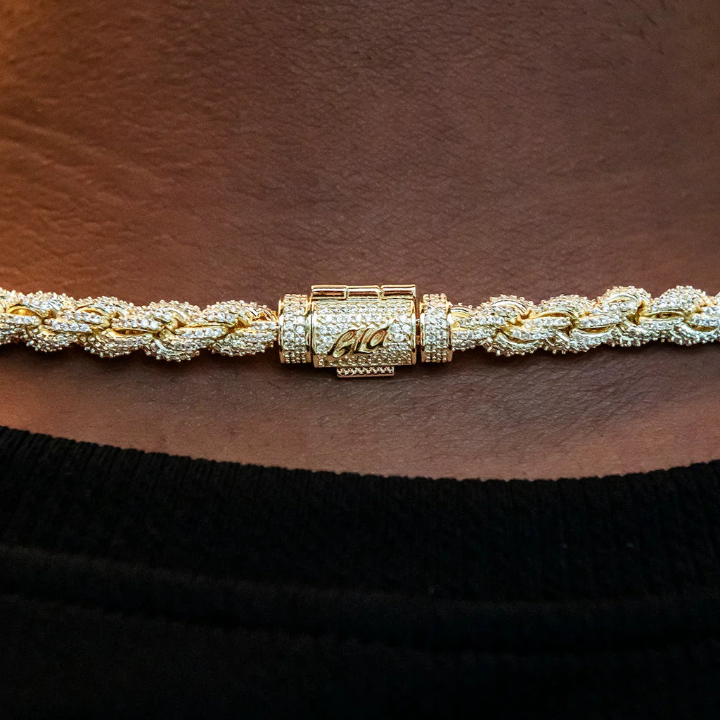 Diamond Rope Chain in Yellow Gold- 8mm