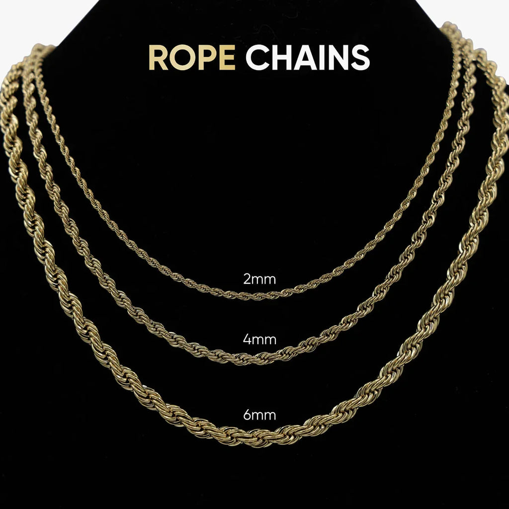 Rope Chain in White Gold - 4mm