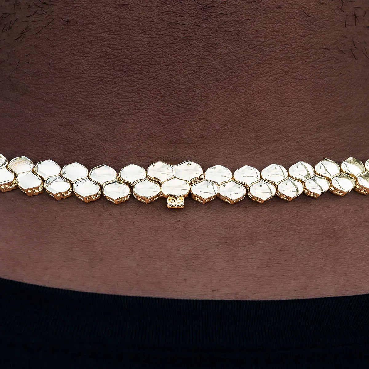 Flat Snake Link Chain in Yellow Gold -4mm