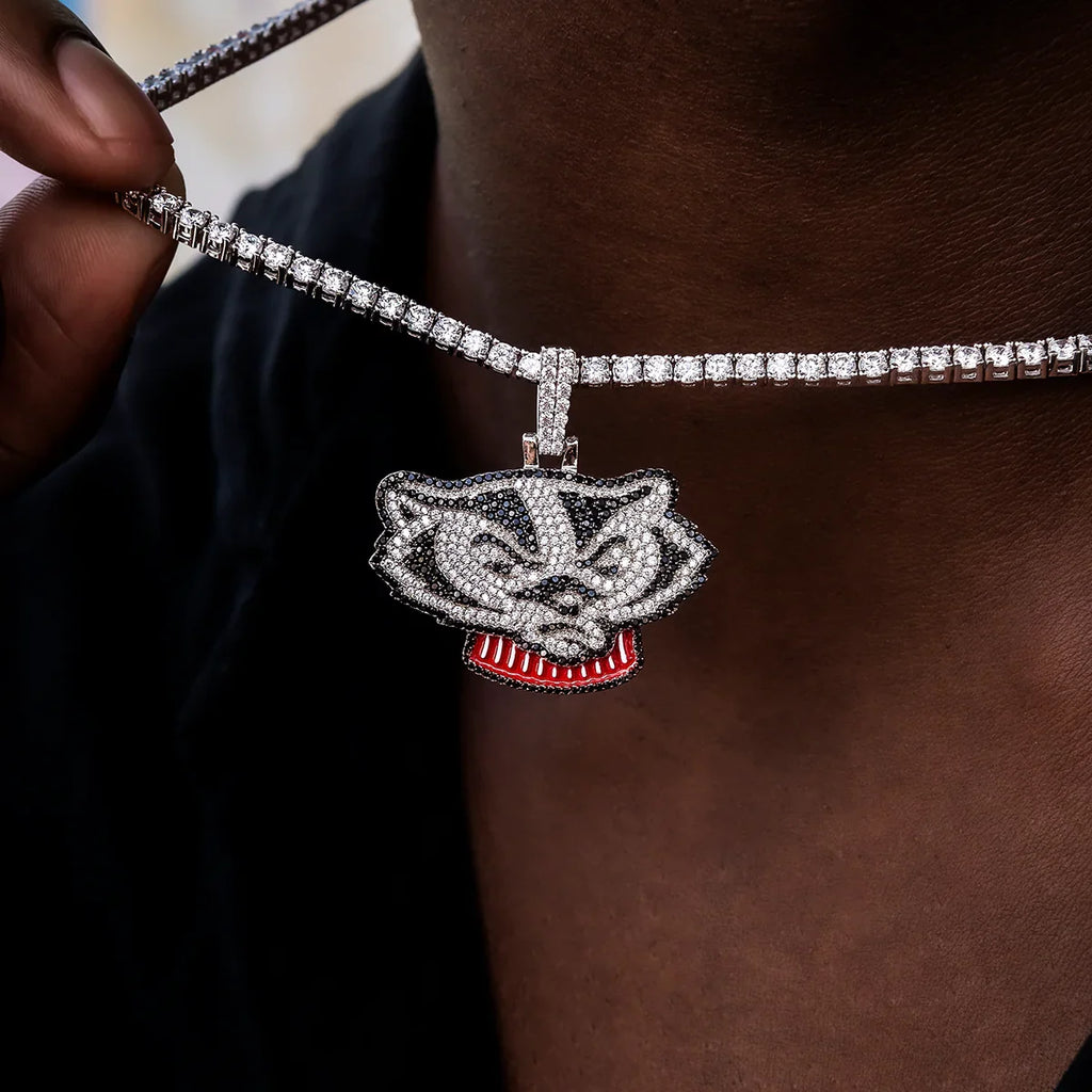 Wisconsin Bucky Badger Official NCAA Mascot Pendant