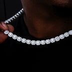 Clustered Tennis Chain in White Gold- 8.5mm