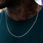 Figaro Chain in White Gold- 2mm