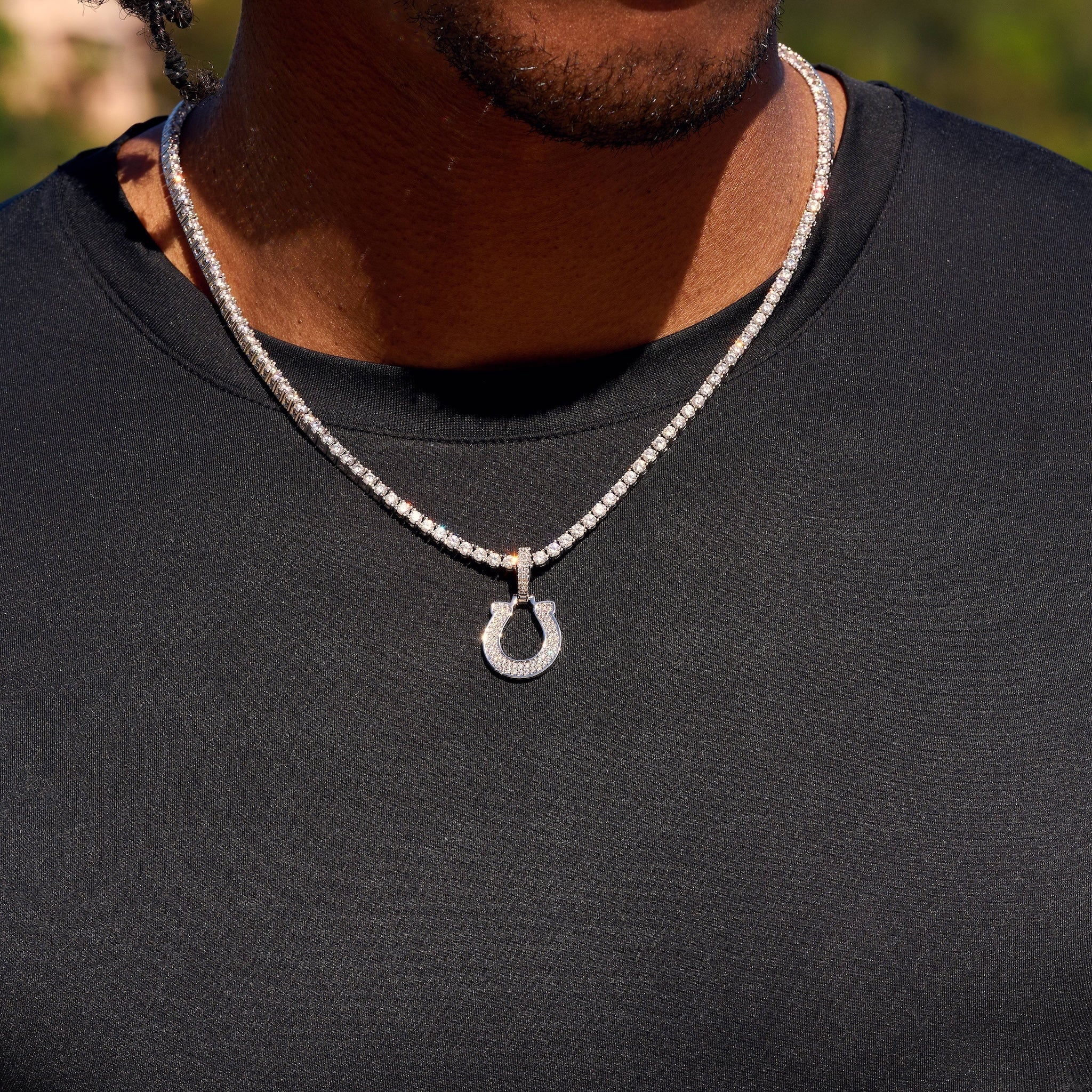 Indianapolis Colts Official NFL Micro Logo Pendant in White Gold
