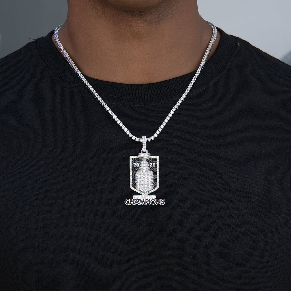 Iced 2026 Stanley Cup Official NHL Champion Pendant in White Gold