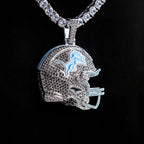2025 Detroit Lions Team Helmet Pendant - White Gold