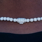 Micro Clustered Tennis Chain + Bracelet Bundle in White Gold