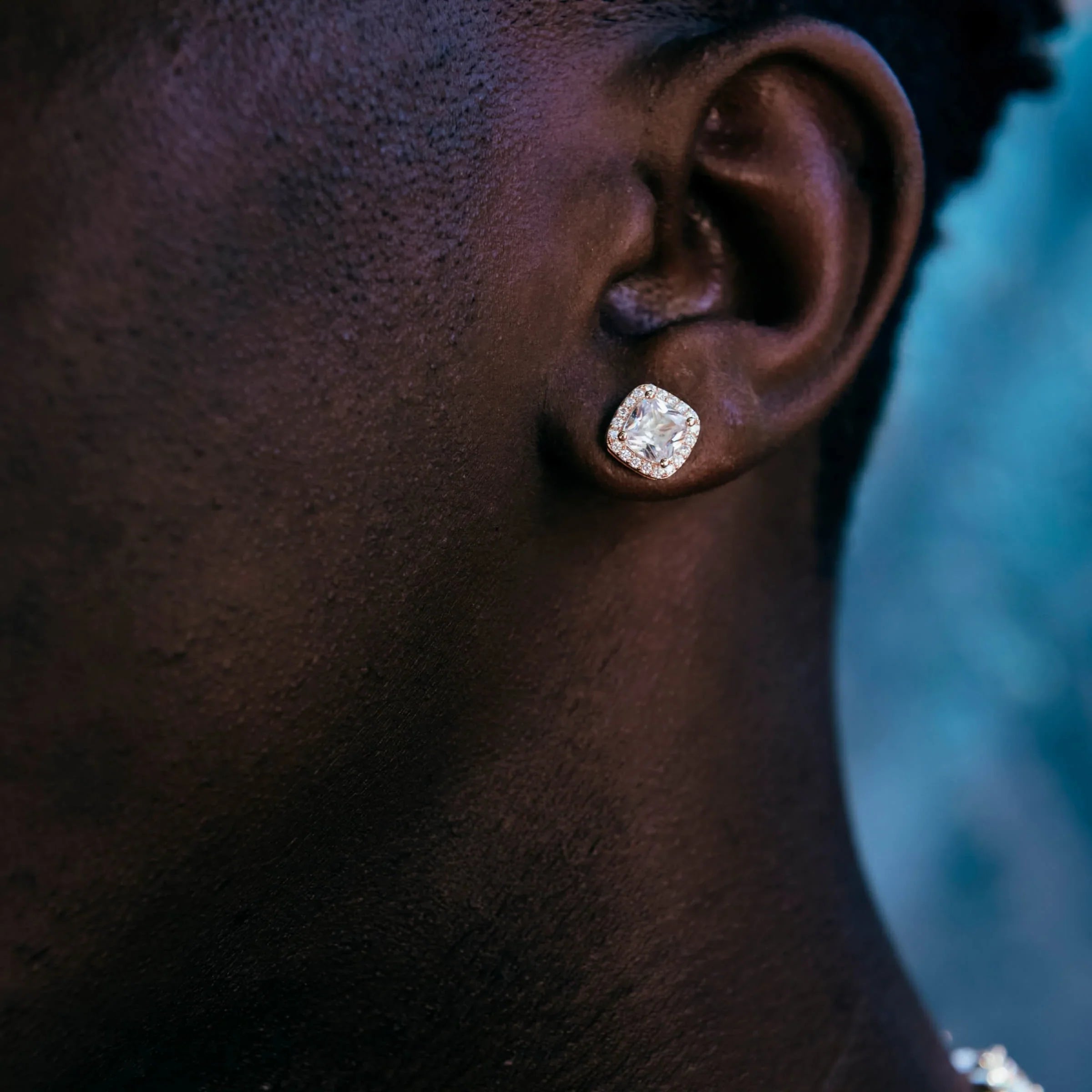 Cushion Cut Earrings in Rose Gold