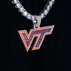 Virginia Tech Hokies Official NCAA Logo Pendant in White Gold