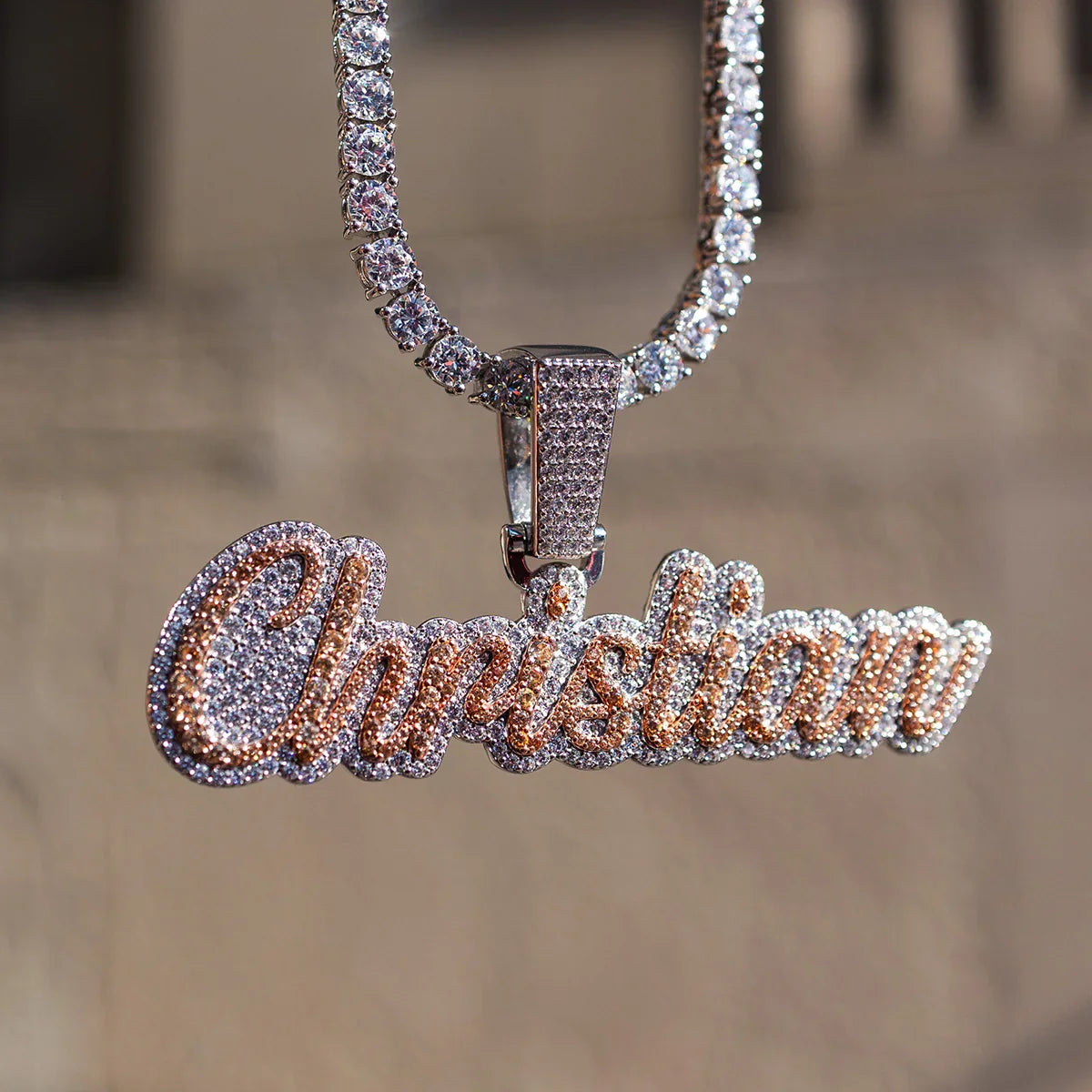 Custom Name Plate Two-Tone Script Font