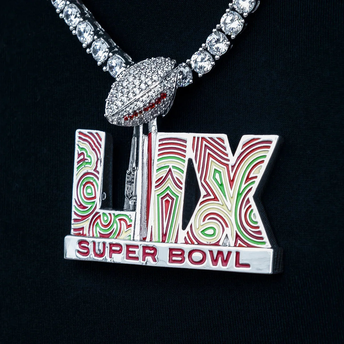 Super Bowl LIX Logo Pendant - White Gold