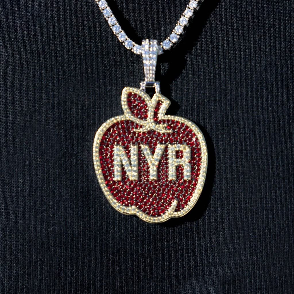 New York Rangers Official NHL Winter Classic Apple Logo Pendant in White Gold