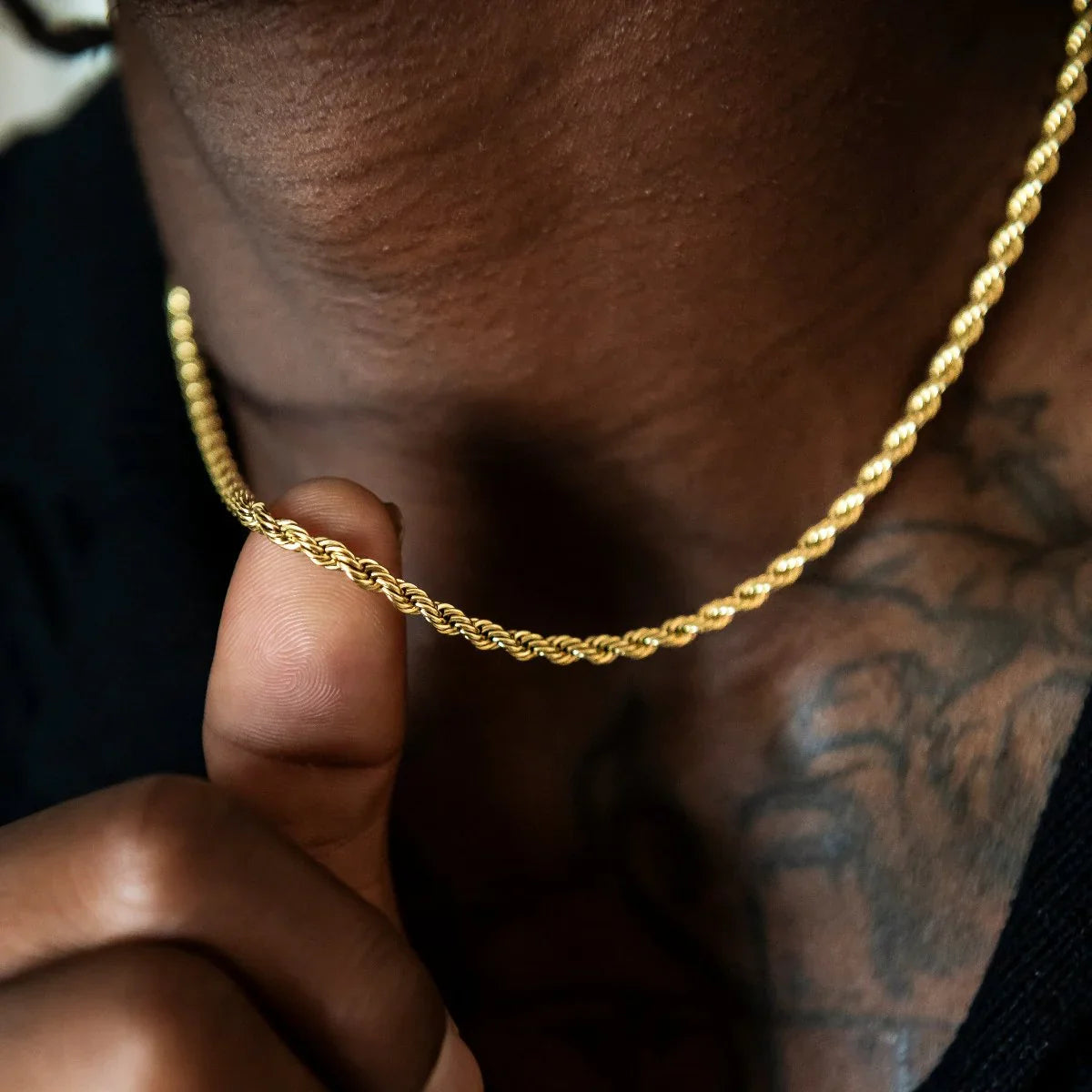 Rope Chain + Bracelet Bundle in Yellow Gold- 4mm