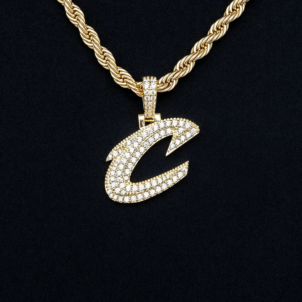 Cleveland Cavaliers Official NBA Micro Logo Pendant in Yellow Gold