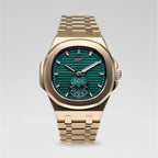 39MM Visionary Plain Case & Green Dial Watch - Yellow Gold