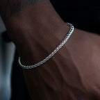 Palm Chain Bracelet in White Gold- 4mm