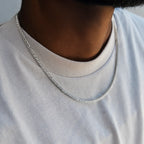 3 Prong Tennis Chain in White Gold -2mm