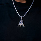 New England Patriots Official NFL Vintage Logo Pendant in White Gold