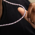 Pink Diamond Baguette Tennis Chain