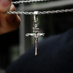 Crucifix Cross Pendant in White Gold