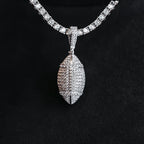 Iced Football Pendant in White Gold