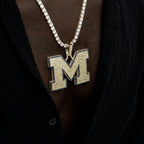 Large University of Michigan Wolverines Official NCAA Logo Pendant in Yellow Gold